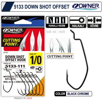 Owner 5133 Down Shot Offset Olta İğnesi Black Chrome