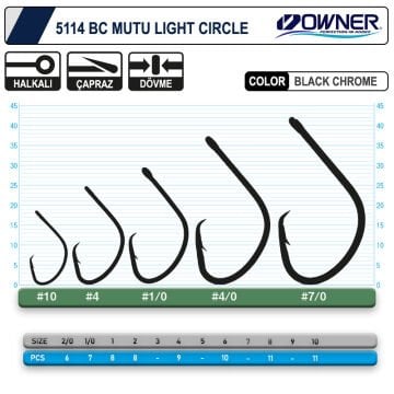 Owner 5114 Mutu Light Olta İğnesi Black Chrome