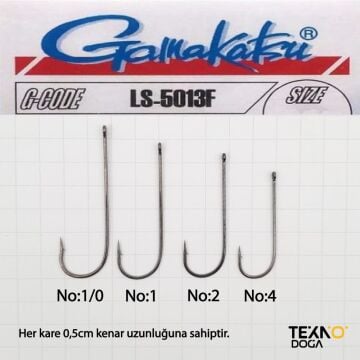 Gamakatsu LS-5013F Uzun Saplı Olta İğnesi Siyah