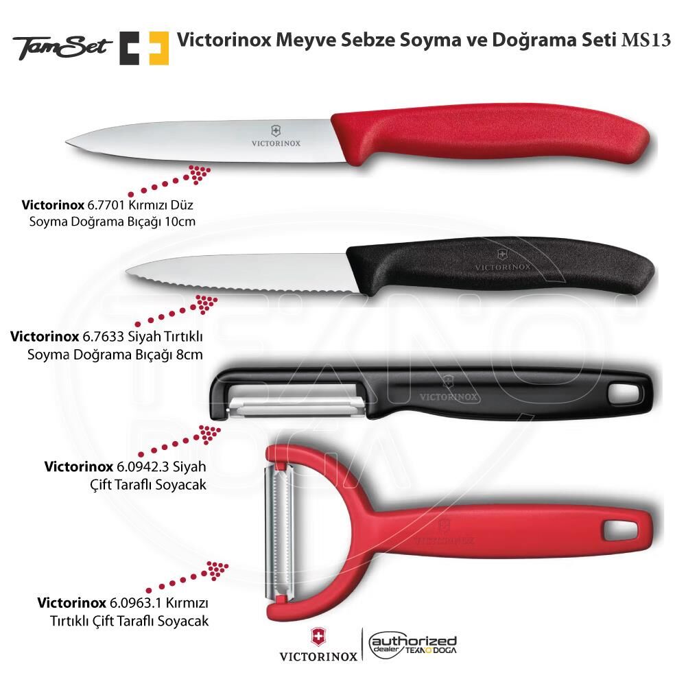 Victorinox Meyve Sebze Soyacak ve Doğrama Bıçağı Seti MS13