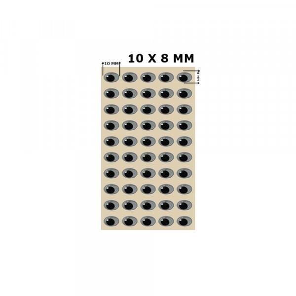 TAMSET Suni Yemler İçin 10x8mm 3 Boyutlu Göz 20ad