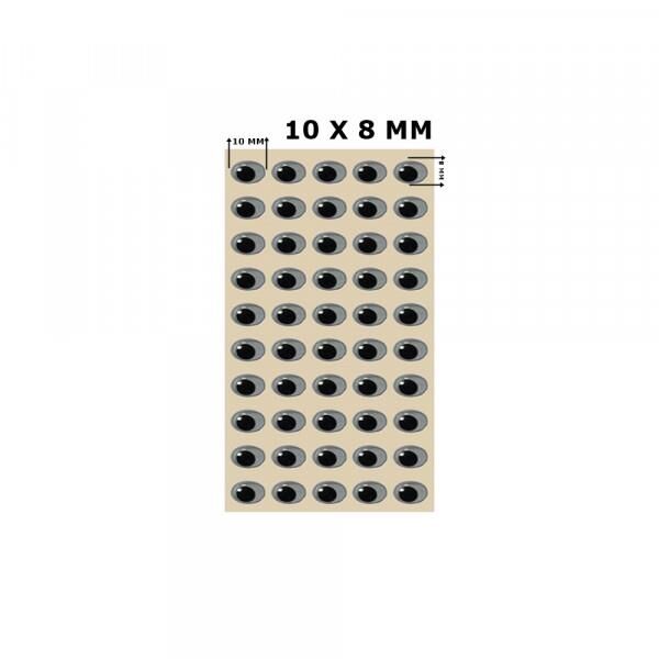 TAMSET Suni Yemler İçin 10x8mm 3 Boyutlu Göz 20ad