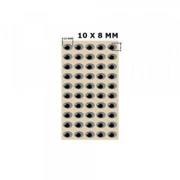 TAMSET Suni Yemler İçin 10x8mm 3 Boyutlu Göz 20ad