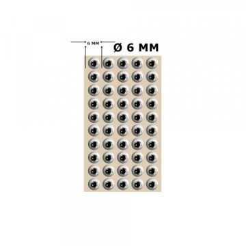 TAMSET Suni Yemler İçin 6mm 3 Boyutlu Göz 20ad