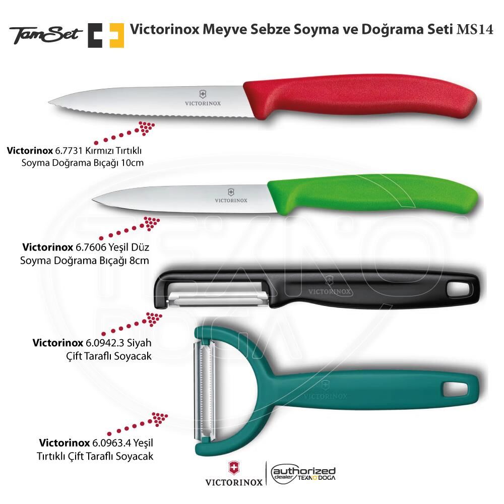 Victorinox Meyve Sebze Soyacak ve Doğrama Bıçağı Seti MS14