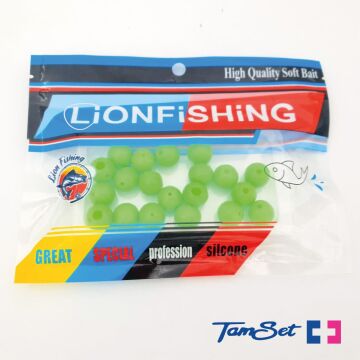 LionFish 13mm Soft Silikon Boncuk Yeşil 20 ad