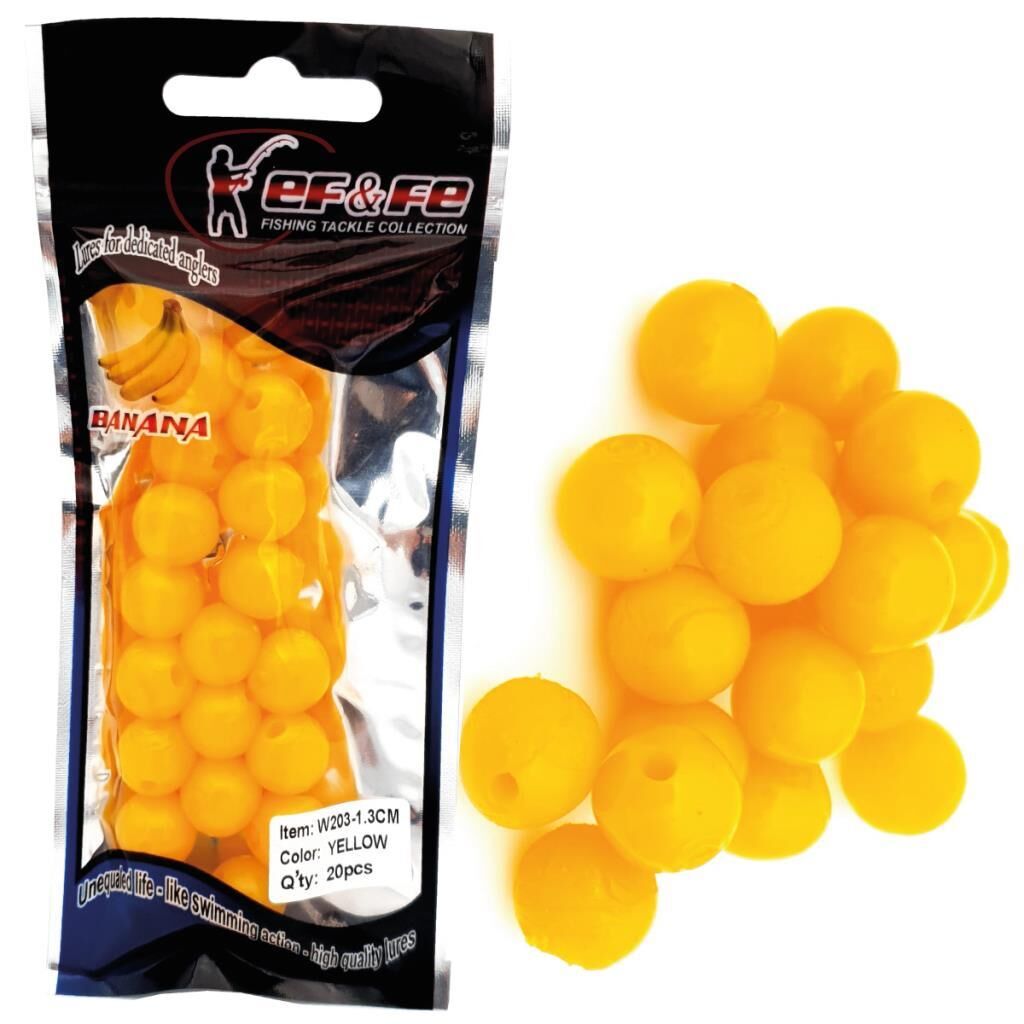 EFFE 1.3cm Muz Aromalı Silikon Boncuk Sazan Yemi 20'li