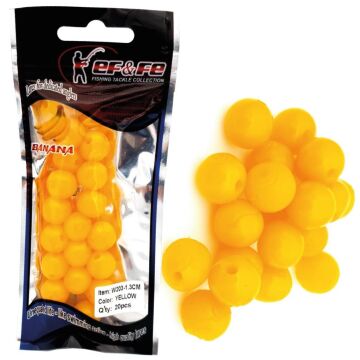 EFFE 1.3cm Muz Aromalı Silikon Boncuk Sazan Yemi 20'li