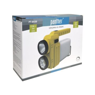 Panther 1500 Lümen USB Şarjlı Kamp Lambası PT-8439