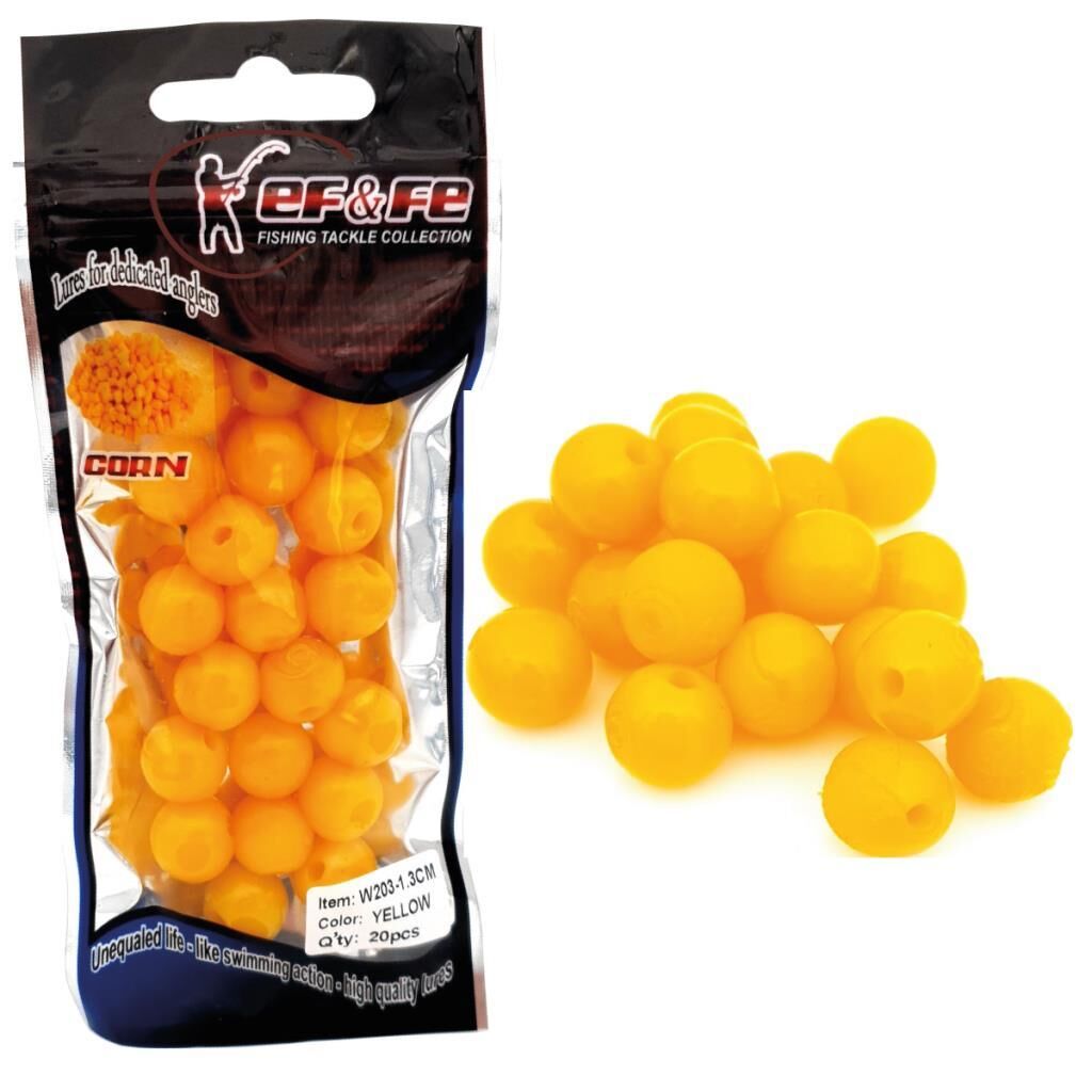 EFFE 1.3cm Mısır Aromalı Silikon Boncuk Sazan Yemi 20'li