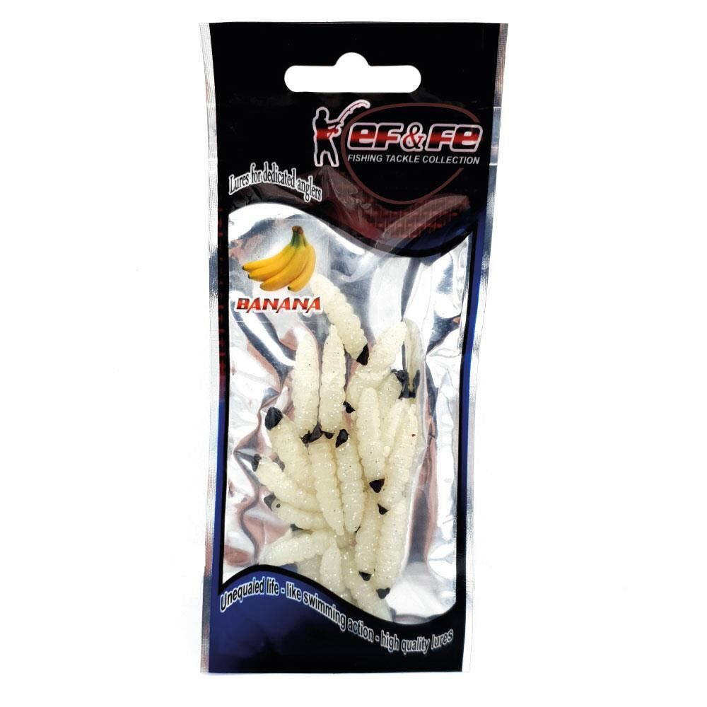 EFFE 2.6cm Larva Kurtçuk Muz Aromalı Fosforlu Silikon Yem 20ad