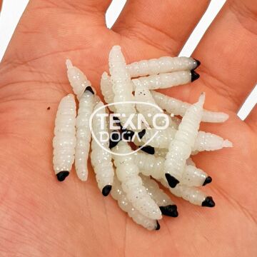 EFFE 2.6cm Larva Kurtçuk Muz Aromalı Fosforlu Silikon Yem 20ad