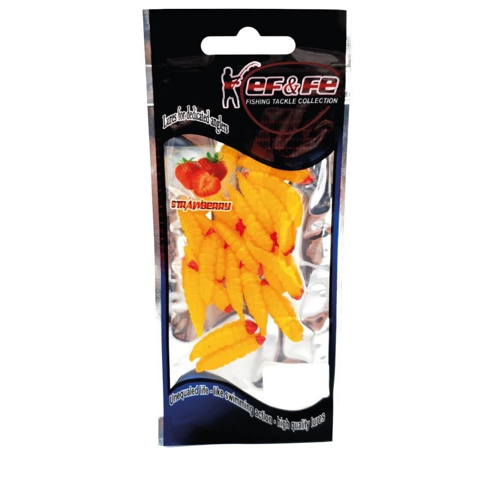 EFFE 2.6cm Larva Kurtçuk Çilek Aromalı LRF Silikon Yem 20ad