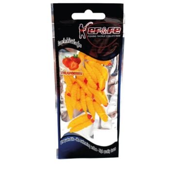 EFFE 2.6cm Larva Kurtçuk Çilek Aromalı LRF Silikon Yem 20ad