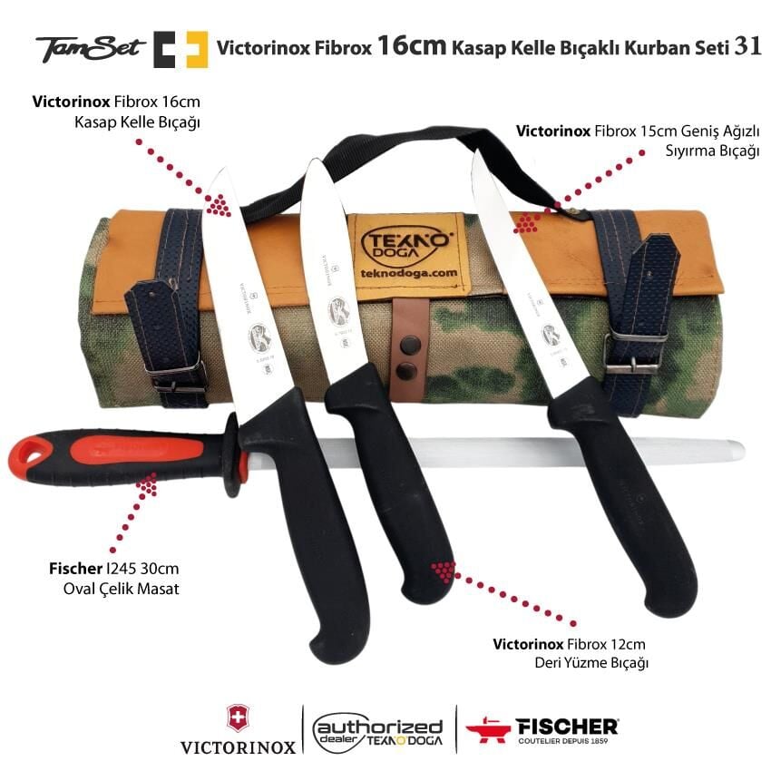 Victorinox Fibrox 16cm Kelle Bıçaklı Kurban Seti 31 V1603DX4