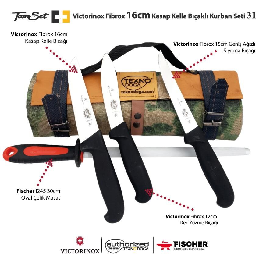Victorinox Fibrox 16cm Kelle Bıçaklı Kurban Seti 31 V1603DX4