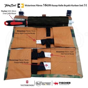 Victorinox Fibrox 16cm Kelle Bıçaklı Kurban Seti 31 V1603DX4