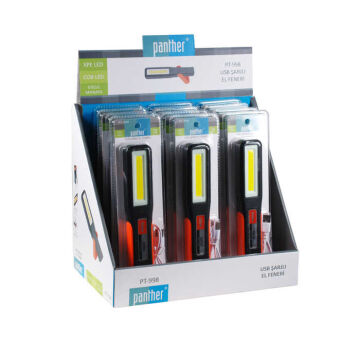 Panther USB Şarjlı XPE COB LED Tamirci El Feneri PT-998
