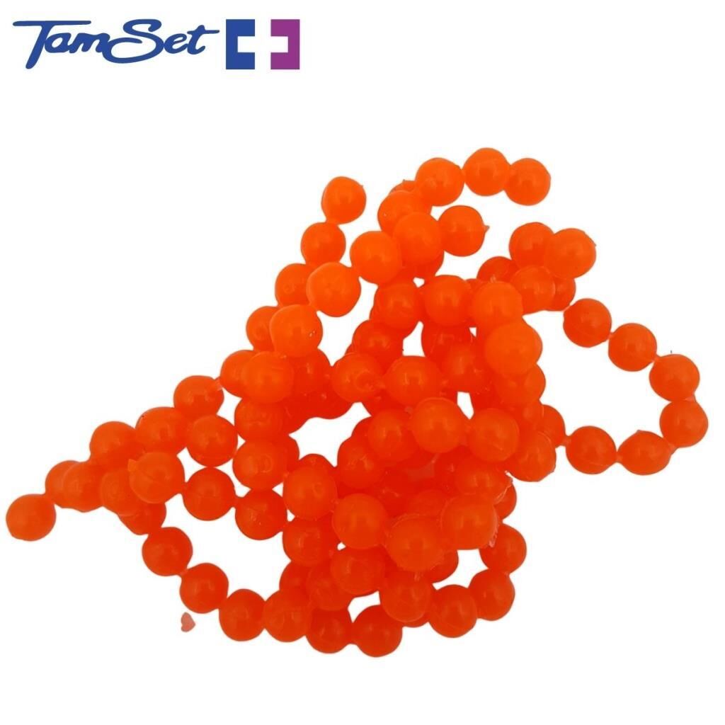 TAMSET 6mm 0,1g Yuvarlak Silikon Olta Boncuğu 20ad Turuncu