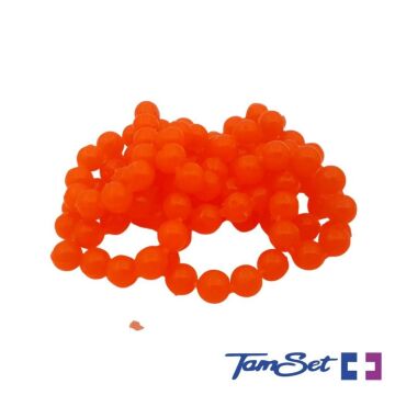 TAMSET 6mm 0,1g Yuvarlak Silikon Olta Boncuğu 20ad Turuncu