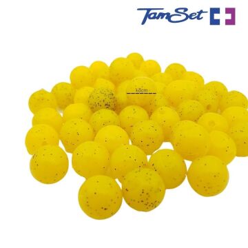TAMSET 13mm 1.3g Yuvarlak Silikon Olta Boncuğu Sarı 10ad