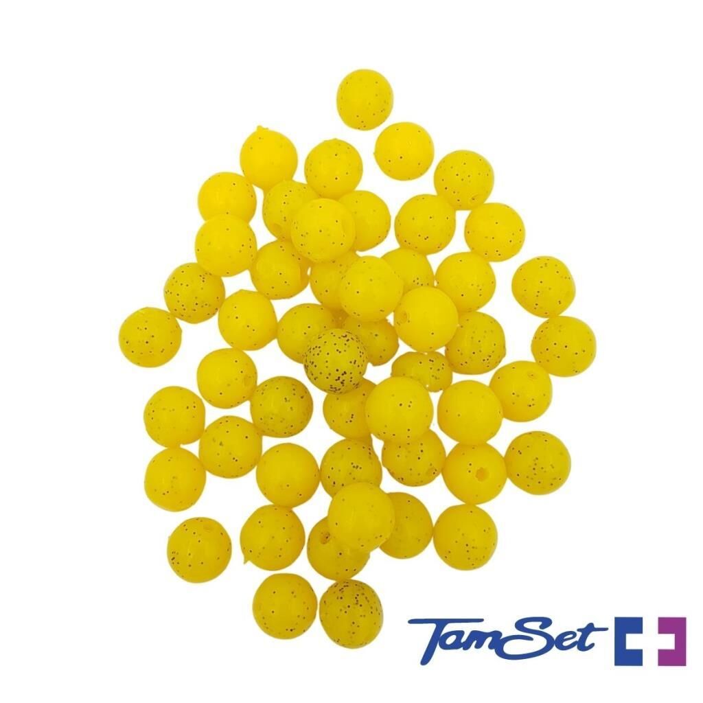TAMSET 13mm 1.3g Yuvarlak Silikon Olta Boncuğu Sarı 10ad