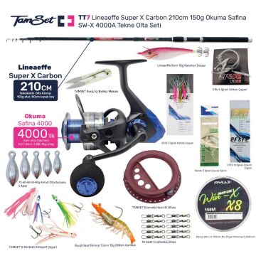 TAMSET SW-X 4000 Super X Carbon 210cm 150g Tekne Olta Seti TT7