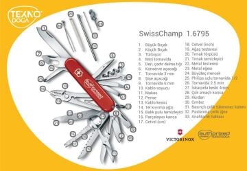 Victorinox SwissChamp 1.6795.3 Siyah İsviçre Çakısı 91mm 33F