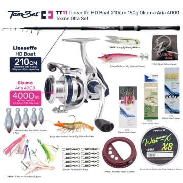 TAMSET Okuma Aria 4000 HD Boat 210cm 150g Tekne Olta Seti TT11