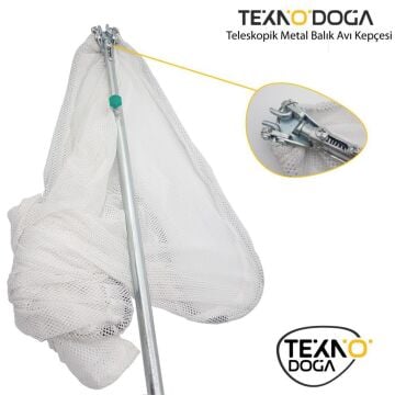 TAMSET Teleskobik Katlanır Üçgen Balık Avı Kepçesi Metal Saplı