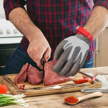 Epinox Kesilmez Çelik Kasap Eldiveni L Mavi EL-M3L