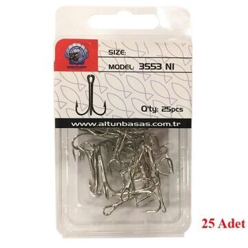 DFT 3553 Treble Üçlü Nikel Çarpma Olta İğnesi 25 Adet