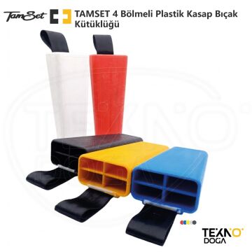 TAMSET 4 Bölmeli Plastik Bıçak Kütüklüğü