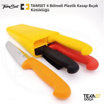 TAMSET 4 Bölmeli Plastik Bıçak Kütüklüğü