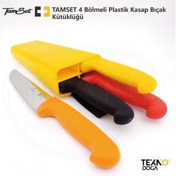 TAMSET 4 Bölmeli Plastik Bıçak Kütüklüğü