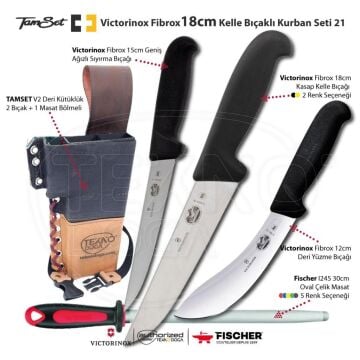 Victorinox Fibrox 18cm Kelle Bıçaklı Kurban Seti 21 V1803DX2