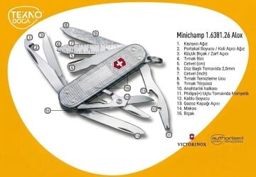 Victorinox Minichamp Alox 0.6381.26 İsviçre Çakısı 58mm 15F