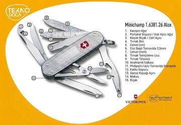 Victorinox Minichamp Alox 0.6381.26 İsviçre Çakısı 58mm 15F