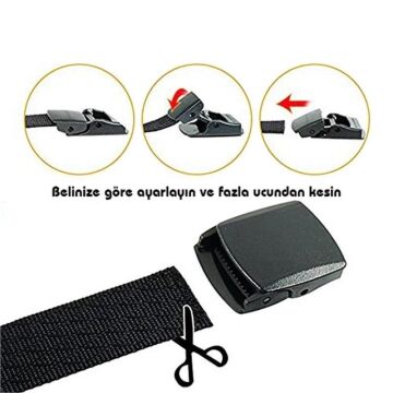 Evolite 135cm Stretch Belt Esneyebilen Outdoor Kemer Siyah