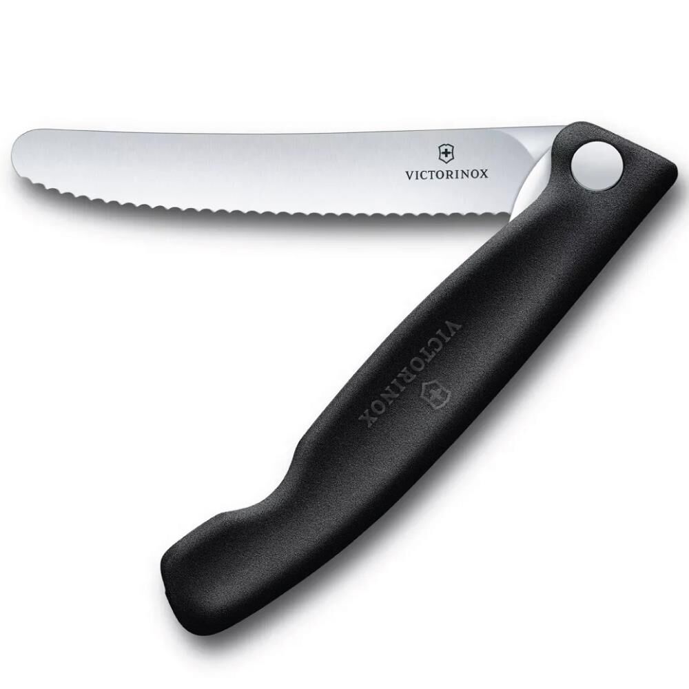 Victorinox 11cm Katlanır Tırtıklı Domates Bıçağı Siyah 6.7833.FB