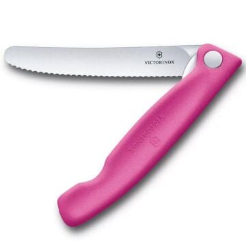 Victorinox 11cm Katlanır Tırtıklı Domates Bıçağı Pembe 6.7836.F5B
