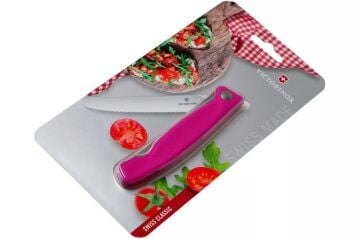 Victorinox 11cm Katlanır Tırtıklı Domates Bıçağı Pembe 6.7836.F5B