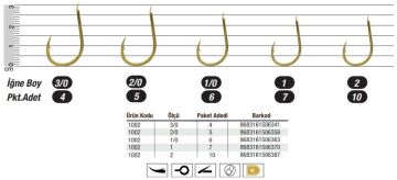 Japanese Chinu Gold 1002 W/R Çupra Mercan Sazan Olta İğnesi