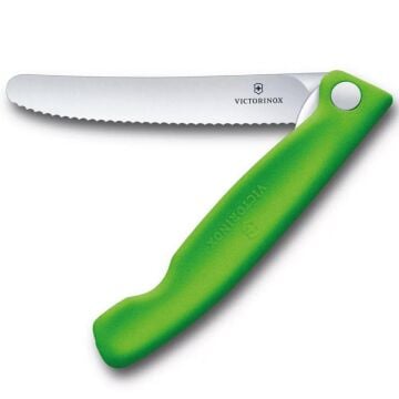Victorinox 11cm Katlanır Tırtıklı Domates Bıçağı Yeşil 6.7836.F4B