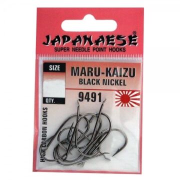 Japanese Maru-Kaizu 9491 Çapari Olta İğnesi Düz Siyah