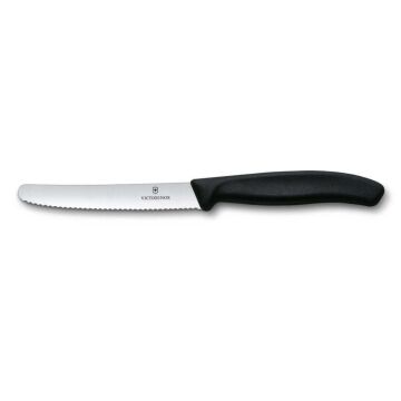 Victorinox 6.783 11cm Tırtıklı Domates ve Sofra Bıçağı Siyah