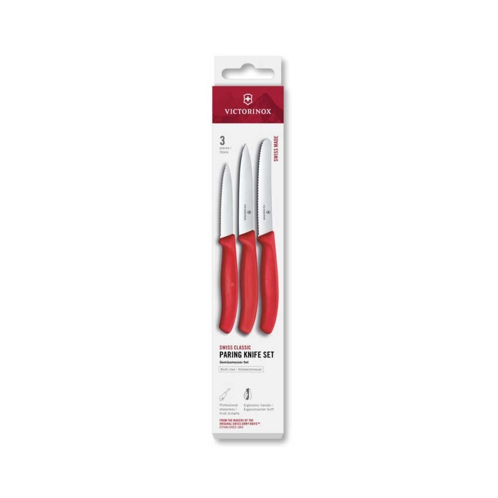 Victorinox Üçlü Soyma Bıçağı Seti 6.7111.34C1 Kırmızı