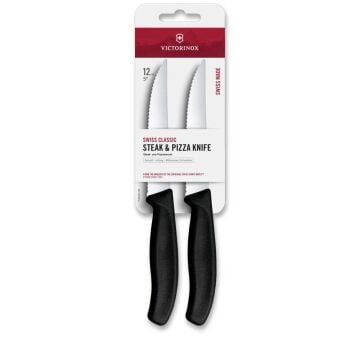 Victorinox 12cm Tırtıklı Biftek Bıçağı 2'li Siyah 6.7933.2B