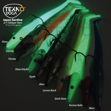 Japanese Levrek Sasi Sardine Sandeel Silikon Yem 21,5g 11cm Glow