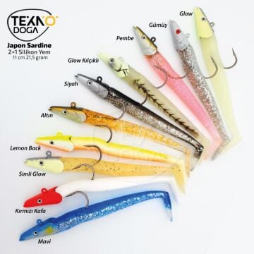 Japanese Levrek Sasi Sardine Sandeel Silikon Yem 21,5g 11cm Glow